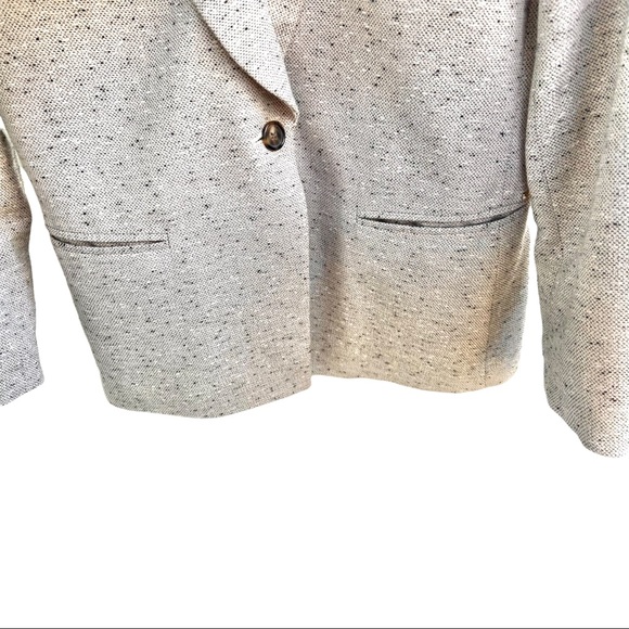 DKNY Blazer Womens Size M Tan Grey One Button Up Business Casual Chic - Picture 5 of 12